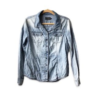 Ci Sono Acid wash button up shirt